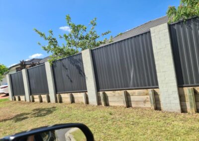 side boundary fence with metal panel