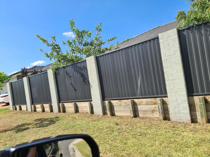 side boundary fence with metal panel