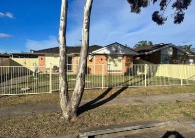 tubular front boundary fence installation